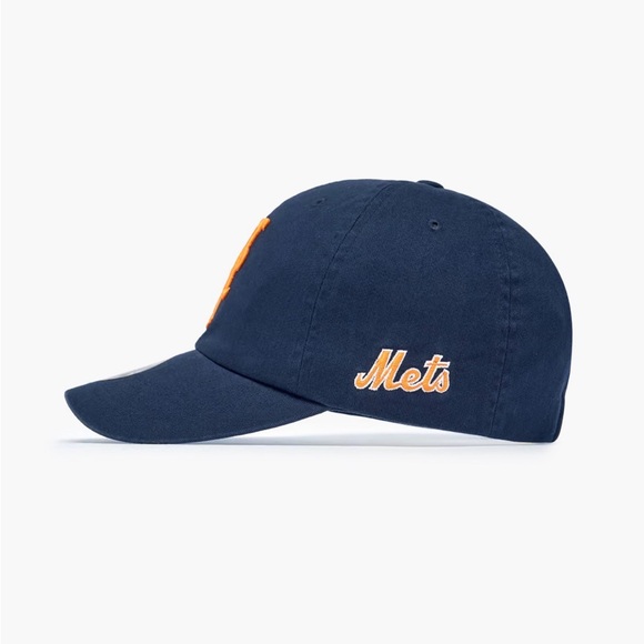 MLB New York Mets Navy Cap with Orange Logo - Picture 2 of 6